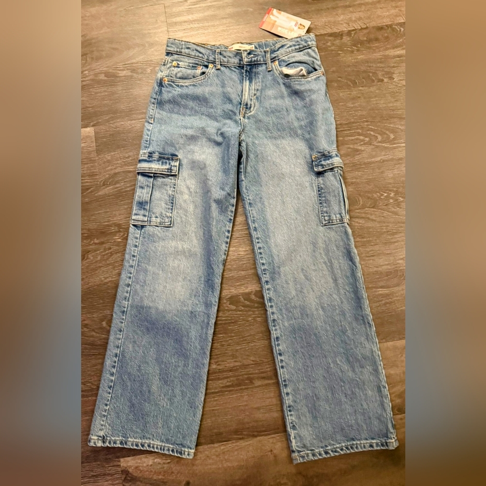 Blue Levis Girls Cargo Jeans Size 16 Girls